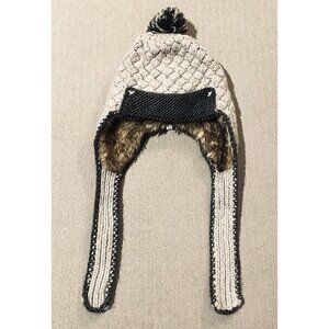 Pistil Hat Womens One Size Beige Olive Green Earflap Fur Lined Winter Outdoor